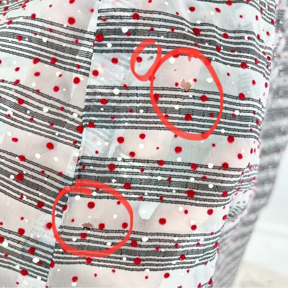 Vintage 50s Dress Sheer Organdy Swiss Dot V Neck Fit and Flare - Picture 11 of 11